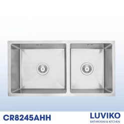Chậu rửa bát 2 hố lệch âm bàn inox Posco LUVIKO CR8245AHH