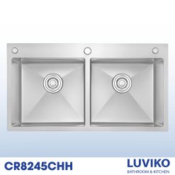 Chậu rửa bát 2 hố cân inox Posco LUVIKO CR8245CHH