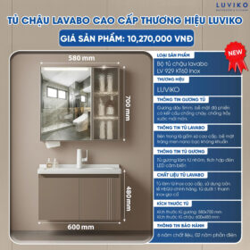 TỦ CHẬU LAVABO LUVIKO LV 929KT60 INOX - 60