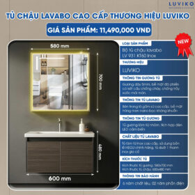 TỦ CHẬU LAVABO LUVIKO LV 931KT100 INOX - 60