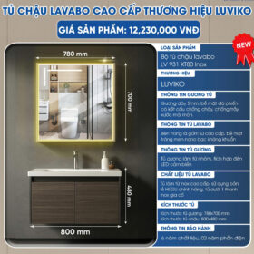 TỦ CHẬU LAVABO LUVIKO LV 931KT100 INOX - 80