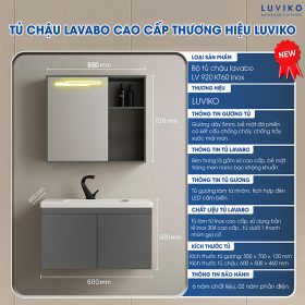 TỦ CHẬU LAVABO LUVIKO LV 920KT60 - 60
