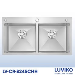CHẬU RỬA CHÉN LUVIKO 2 HỐ CÂN CAO CẤP LV - CR8245 - CHH