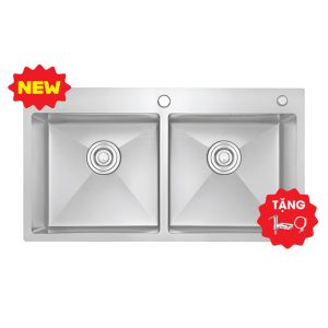 CHẬU RỬA CHÉN LUVIKO 2 HỐ CÂN CAO CẤP LV - CR8245 - CHH