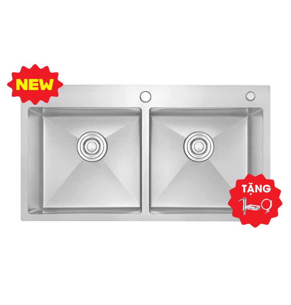 CHẬU RỬA CHÉN LUVIKO 2 HỐ CÂN CAO CẤP LV – CR8245 – CHH